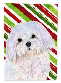 Maltese #2 Candy Cane Christmas Garden Flag