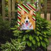 Corgi #3 Candy Cane Christmas Garden Flag