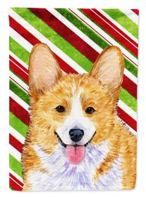 Corgi #3 Candy Cane Christmas Garden Flag