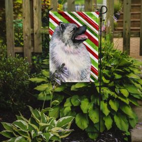 Keeshond Candy Cane Christmas Garden Flag