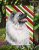 Keeshond Candy Cane Christmas Garden Flag