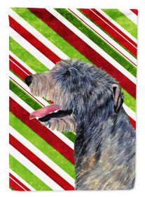 Irish Wolfhound Candy Cane Christmas Garden Flag