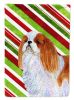 English Toy Spaniel Candy Cane Christmas Garden Flag