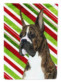 Boxer #2 Candy Cane Christmas Garden Flag