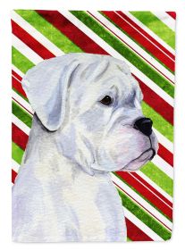 Boxer #3 Candy Cane Christmas Garden Flag