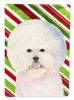 Bichon Frise #2 Candy Cane Christmas Garden Flag