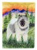Keeshond 3 Garden Flag