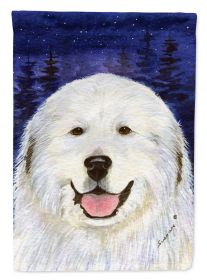 Great Pyrenees 3 Starry Night House Flag