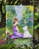 Westie 7 with girl Garden Flag