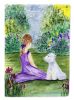 Westie 7 with girl Garden Flag