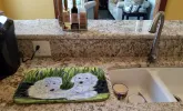 Old English Sheepdog Art Dish Drying Mat