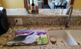 Bearded Collie Art Dish Drying Mat