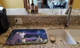 Bull Terrier Art Dish Drying Mat