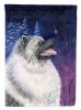 Keeshond Starry Night 1 Garden Flag