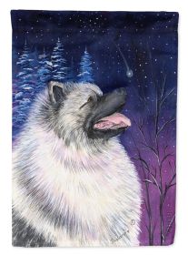 Keeshond Starry Night 1 Garden Flag