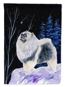 Keeshond Starry Night House Flag