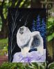 Keeshond Starry Night 2 Garden Flag