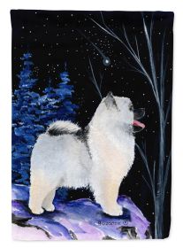 Keeshond Starry Night 3 Garden Flag