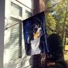 Bernese Mountain Dog Starry Night House Flag