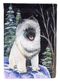 Keeshond Starry Night 4 Garden Flag