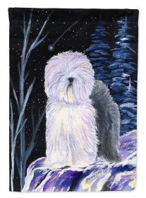 Old English Sheepdog Starry Night 2 Garden Flag