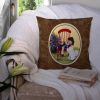 Bichon Frise with Little Girl Portrait/Landscape Decorative Pillow