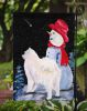 Samoyed 2 with Snowman Garden Flag