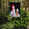 Australian Shepherd 9 and Snowman Garden Flag