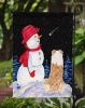 Australian Shepherd 9 and Snowman Garden Flag
