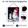 Bernese Mountain Dog 4 "with Snowman" Wall or Door Hanging Prints