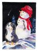 Bernese Mountain Dog 7 with Snowman Garden Flag