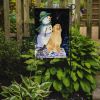 Golden Retriever 8 with Snowman Garden Flag