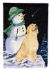 Golden Retriever 8 with Snowman Garden Flag