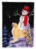 Golden Retriever 10 with Snowman Garden Flag