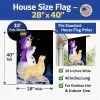 Golden Retriever 1 with Snowman House Flag