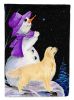 Golden Retriever 1 with Snowman House Flag