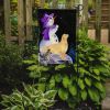 Golden Retriever with Snowman 1 Garden Flag