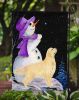 Golden Retriever with Snowman 1 Garden Flag