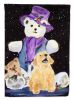 Golden Retriever 33 with Snowman House Flag