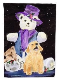 Golden Retriever 33 with Snowman House Flag