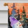 Golden Retriever 3 with Snowman House Flag