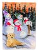 Golden Retriever 3 with Snowman House Flag