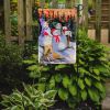 Golden Retriever with Snowman 3 Garden Flag