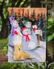 Golden Retriever with Snowman 3 Garden Flag