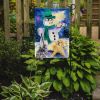 Golden Retriever with Snowman 4 Garden Flag