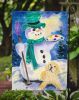 Golden Retriever with Snowman 4 Garden Flag