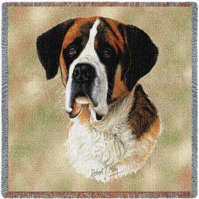 Saint Bernard - Lap Square Cotton Woven Throw