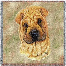 Shar Pei - Lap Square Cotton Woven Throw