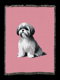 Shih Tzu 2 Cotton Woven Throw