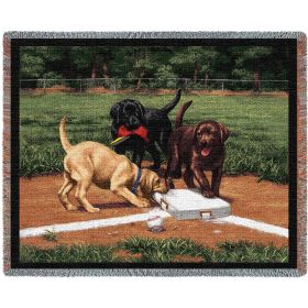Labrador Retriever - Stealing Second Cotton Woven Blanket